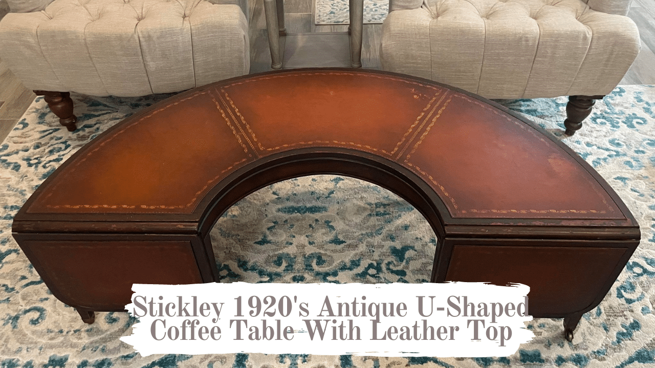 You are currently viewing Stickley Antique U Shaped Coffee Table With Leather Top