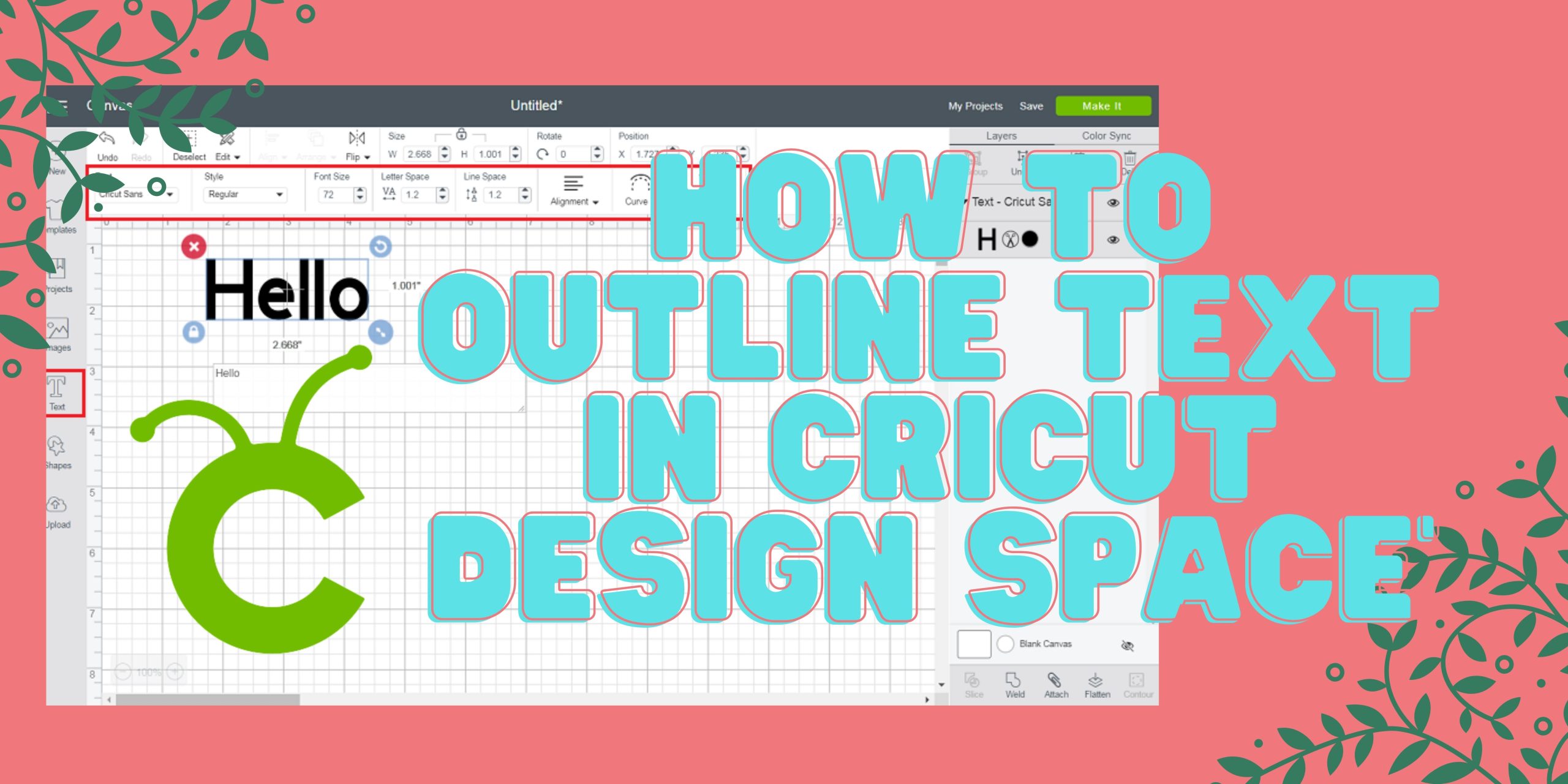 How To Outline Text In Cricut Design Space Design Talk