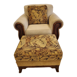used tommy bahama chair and ottoman for sale image