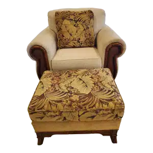 used tommy bahama chair and ottoman for sale image